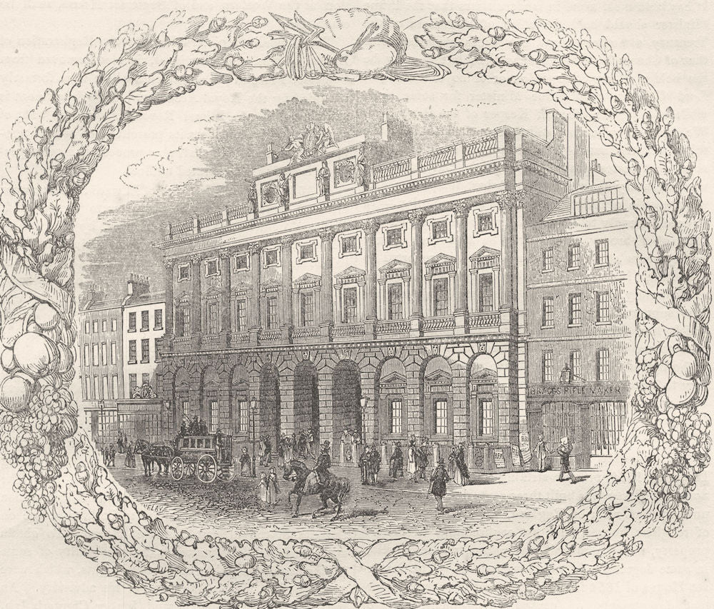 ALDWYCH. Somerset House 1850 old antique vintage print picture
